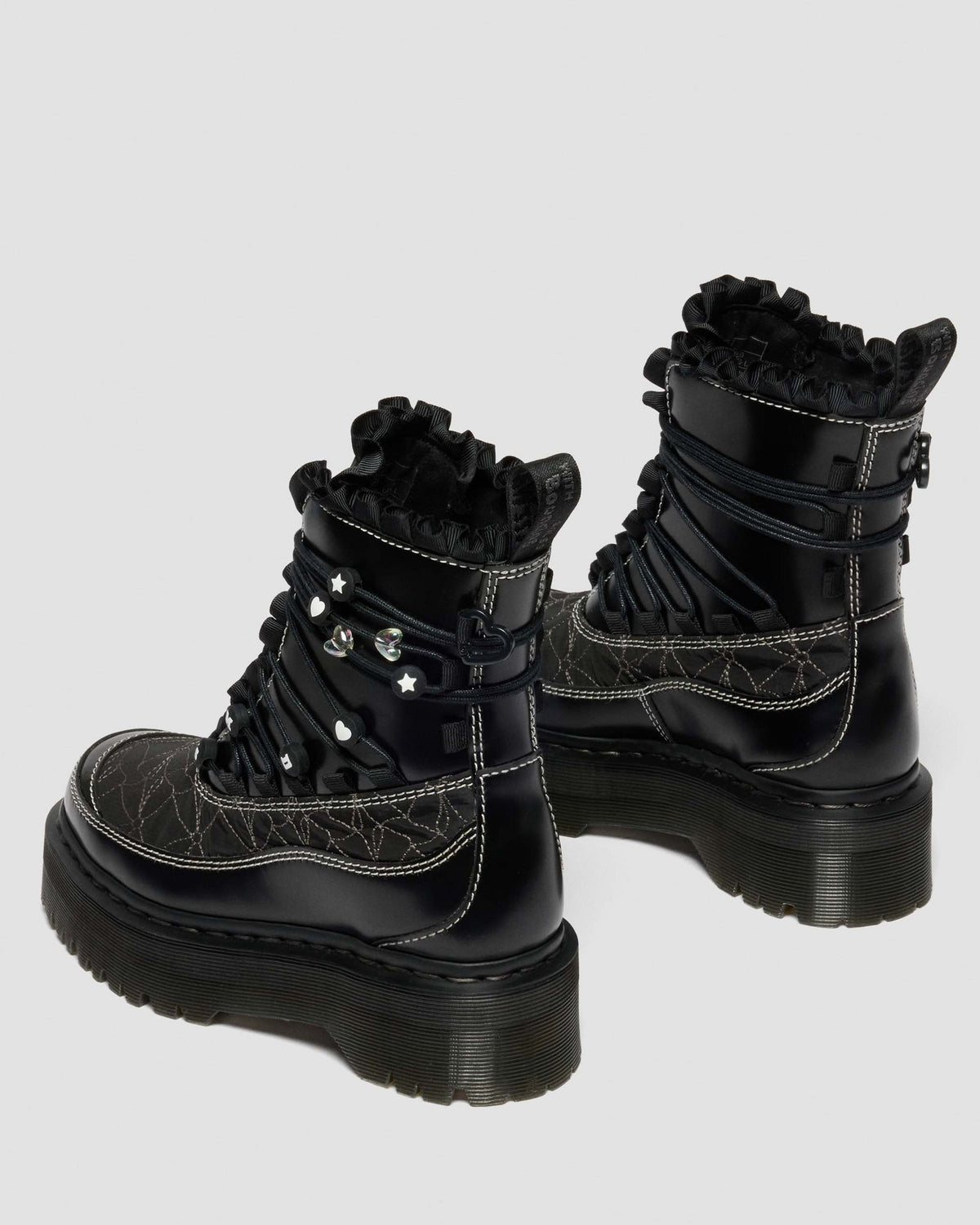 JADON FRILL SMOOTH LEATHER PLATFORM BOOTS - view 5