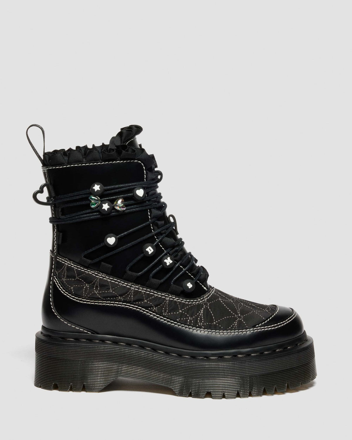 JADON FRILL SMOOTH LEATHER PLATFORM BOOTS - view 6