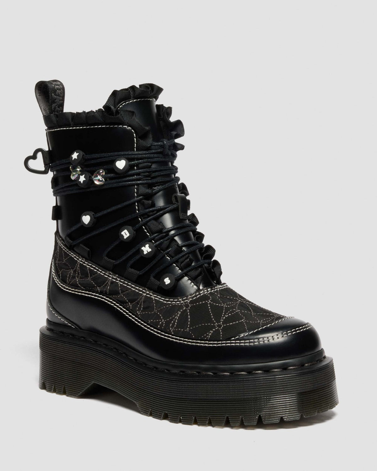 JADON FRILL SMOOTH LEATHER PLATFORM BOOTS - view 1