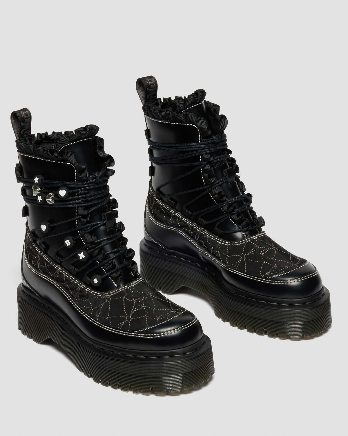 JADON FRILL SMOOTH LEATHER PLATFORM BOOTS - view 4