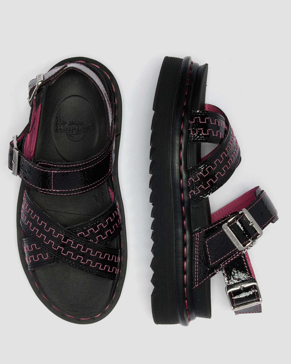Voss II Distressed Patent Leather Sandals - view 9