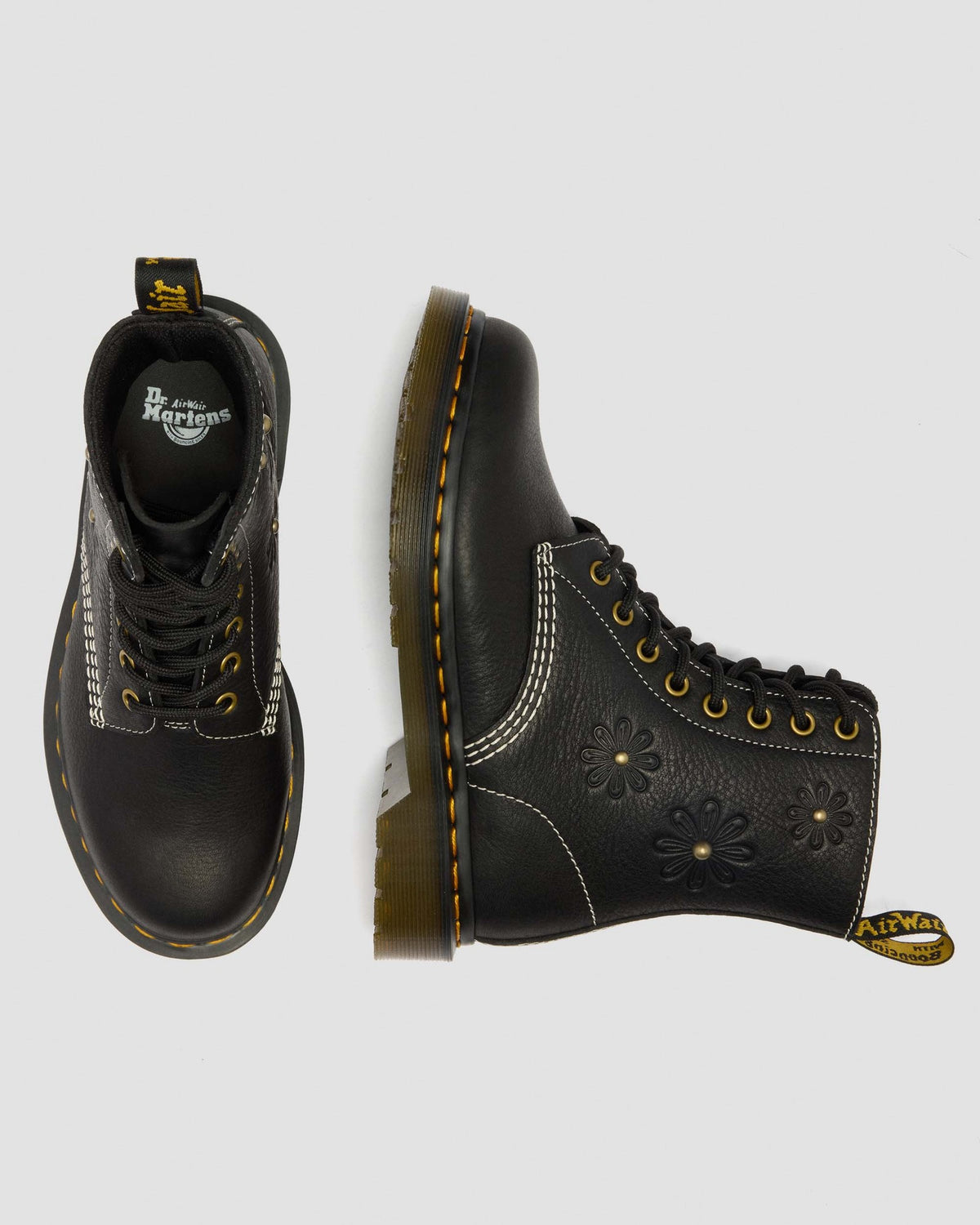 1460 Pascal Flower Grizzly Leather Boots - view 9