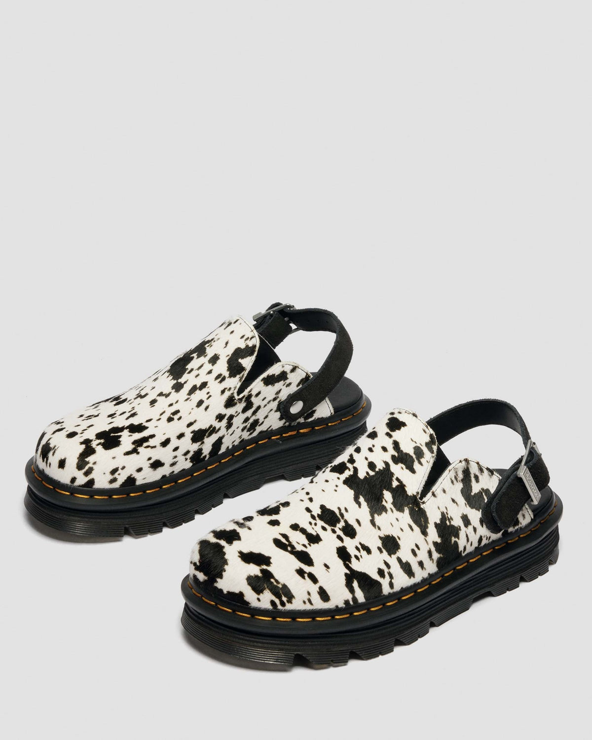 Zebzag Dalmatian Hair On Leather Platform Mules - view 3