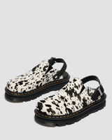 Zebzag Dalmatian Hair On Leather Platform Mules - view 3