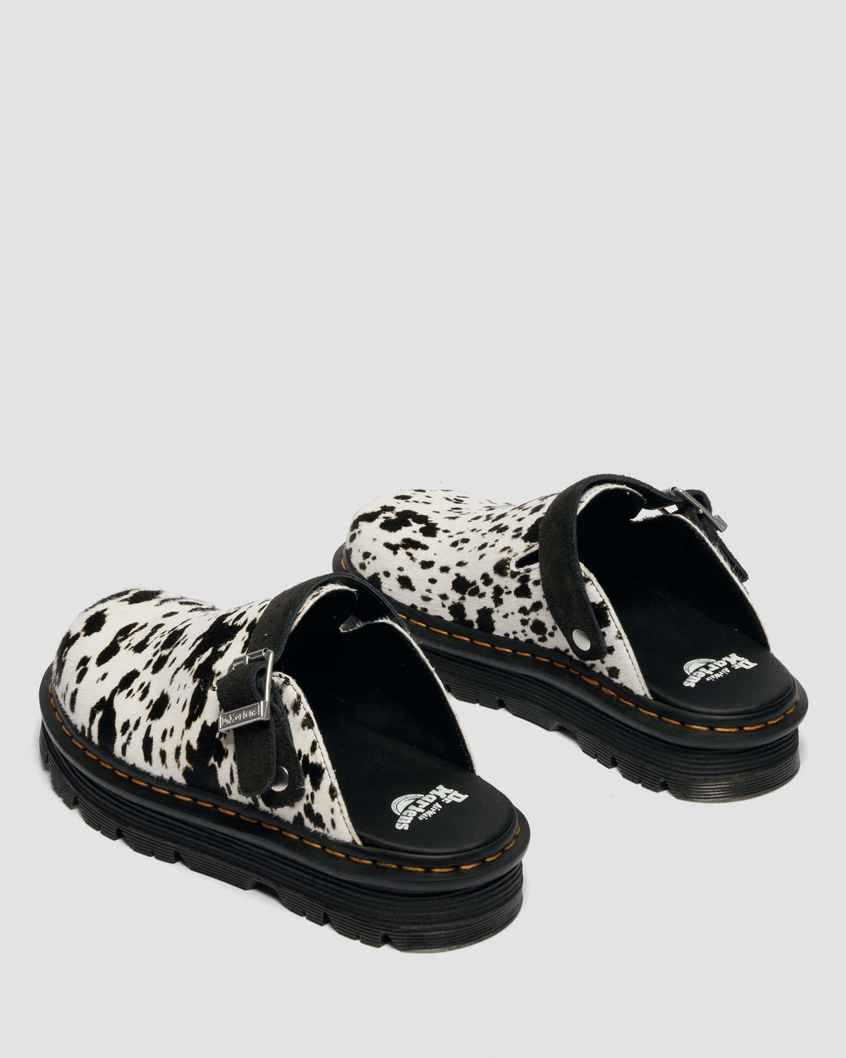 Zebzag Dalmatian Hair On Leather Platform Mules - view 5