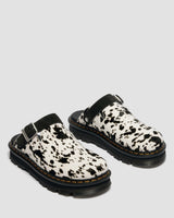 Zebzag Dalmatian Hair On Leather Platform Mules - view 4