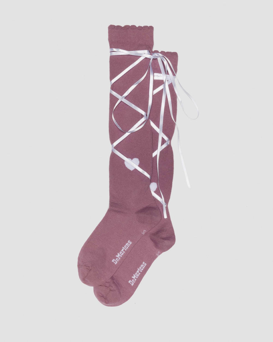 Long Lace-Up Organic Cotton Blend Socks - view 1