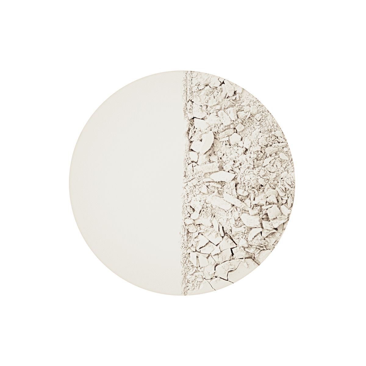 Swatch of a pearly-white setting powder compact.