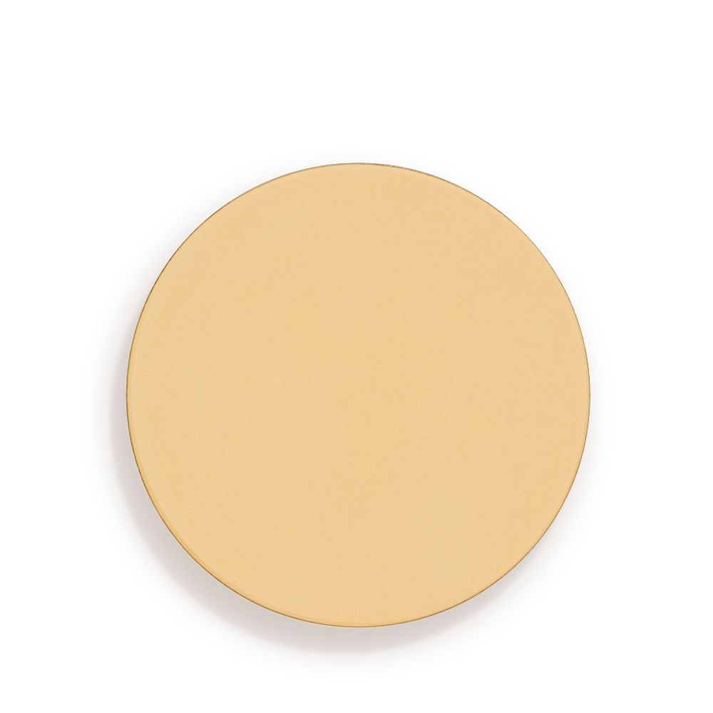 Swatch of a brightening, setting powder compacts in banana yellow.