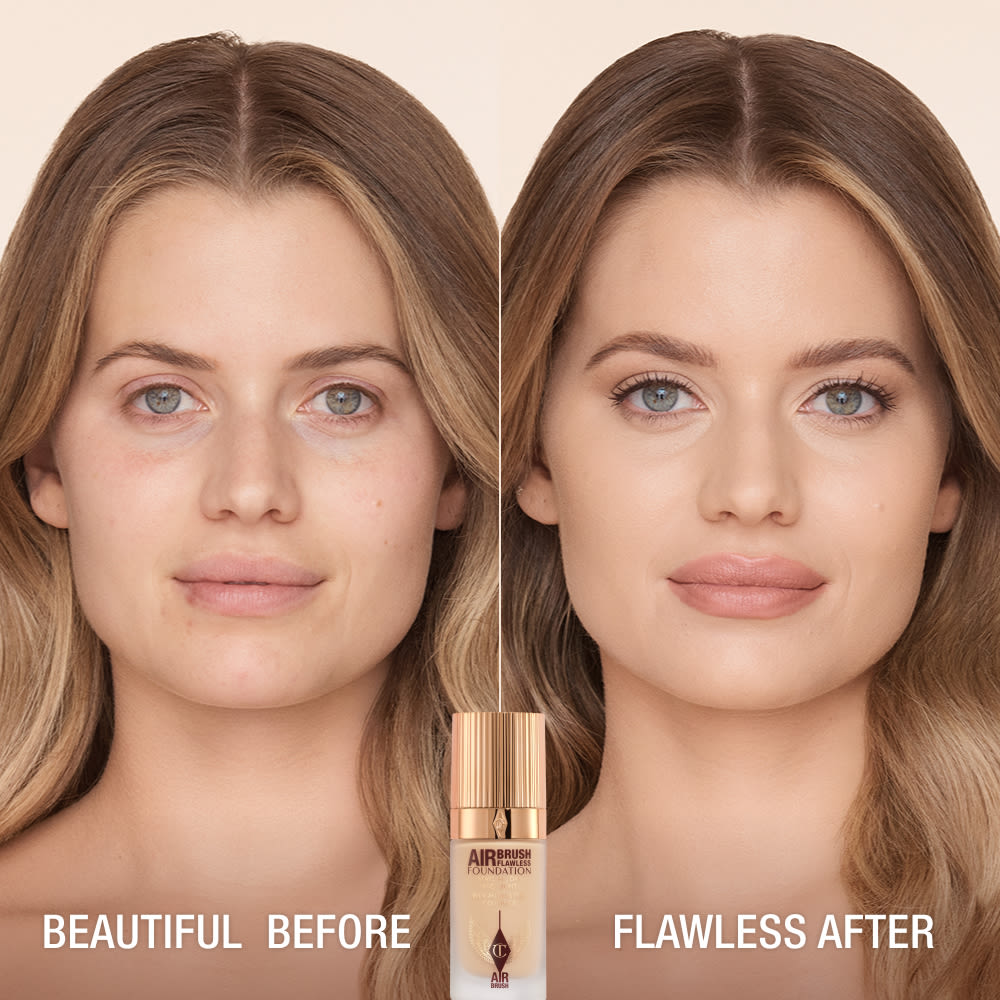AIRBRUSH FLAWLESS FOUNDATION BEFORE AND AFTER 4 NEUTRAL