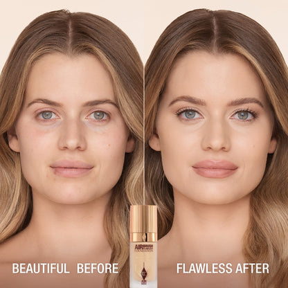 AIRBRUSH FLAWLESS FOUNDATION BEFORE AND AFTER 4 NEUTRAL