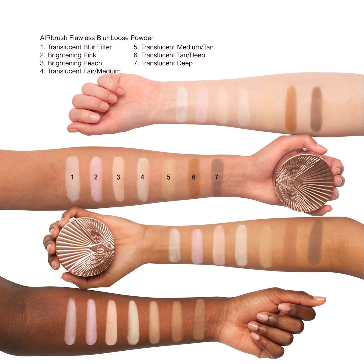 Labelled Arm Swatch Loose Powder