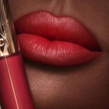 Ruby Airbrush Lip blur close up on a deep skin tone model