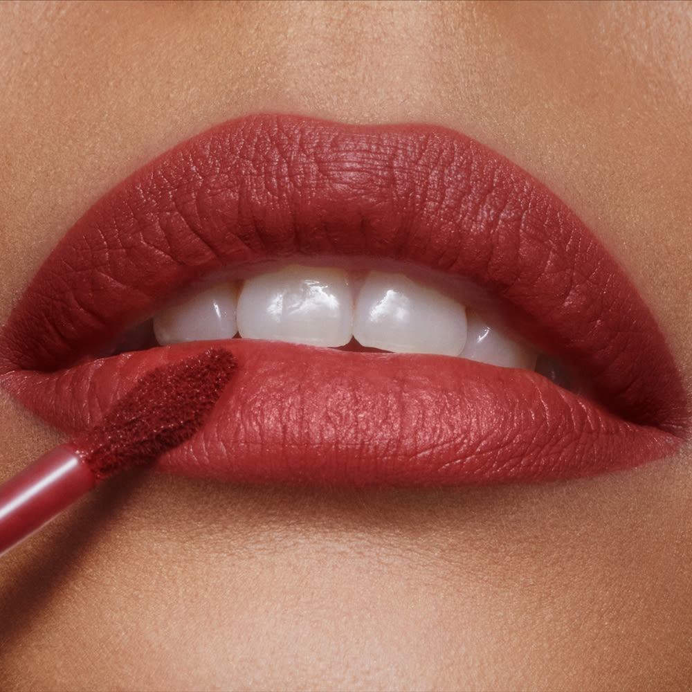 Walk Of No Shame Airbrush Lip Blur close up on a medium skin tone model
