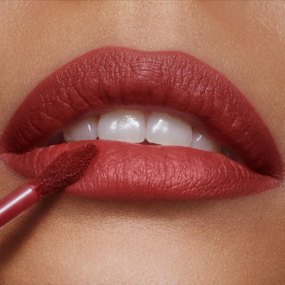 Walk Of No Shame Airbrush Lip Blur close up on a medium skin tone model