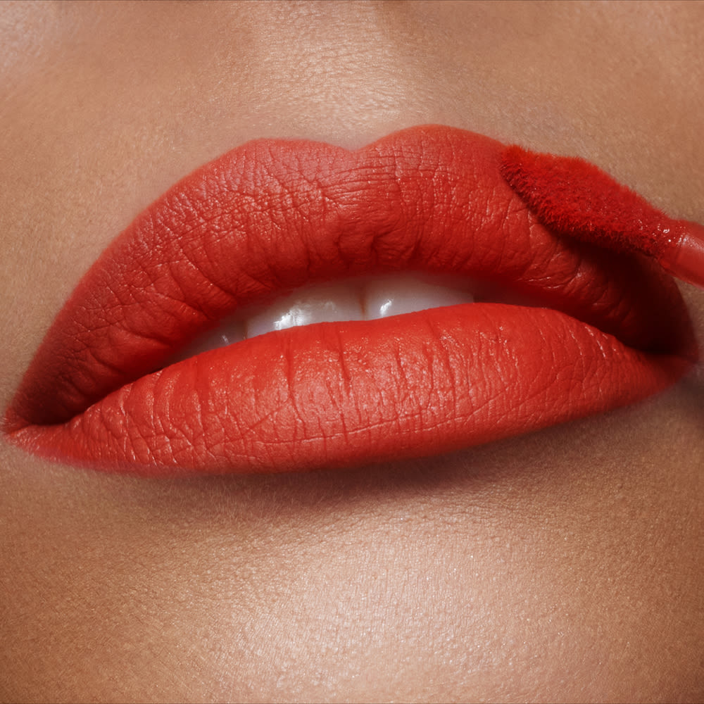 Flame Airbrush Lip Blur close up on a medium skin tone model