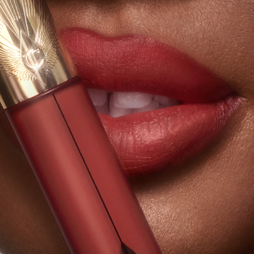 Walk Of No Shame Airbrush Lip Blur close up on a deep skin tone model
