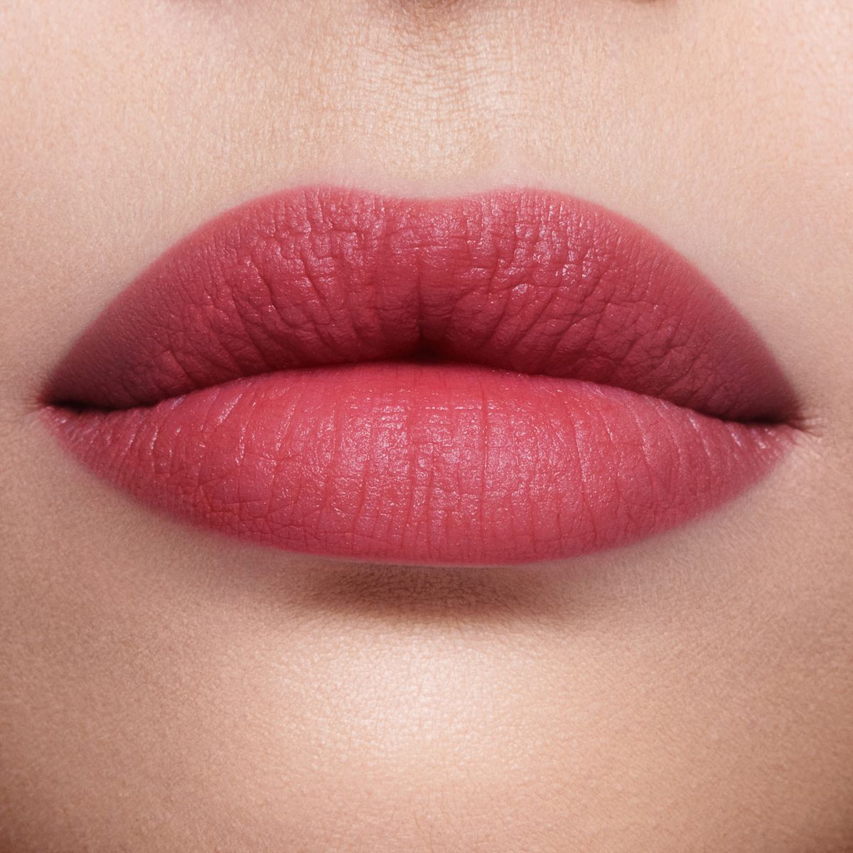 Rose Airbrush Lip Blur close up on a fair skin tone model