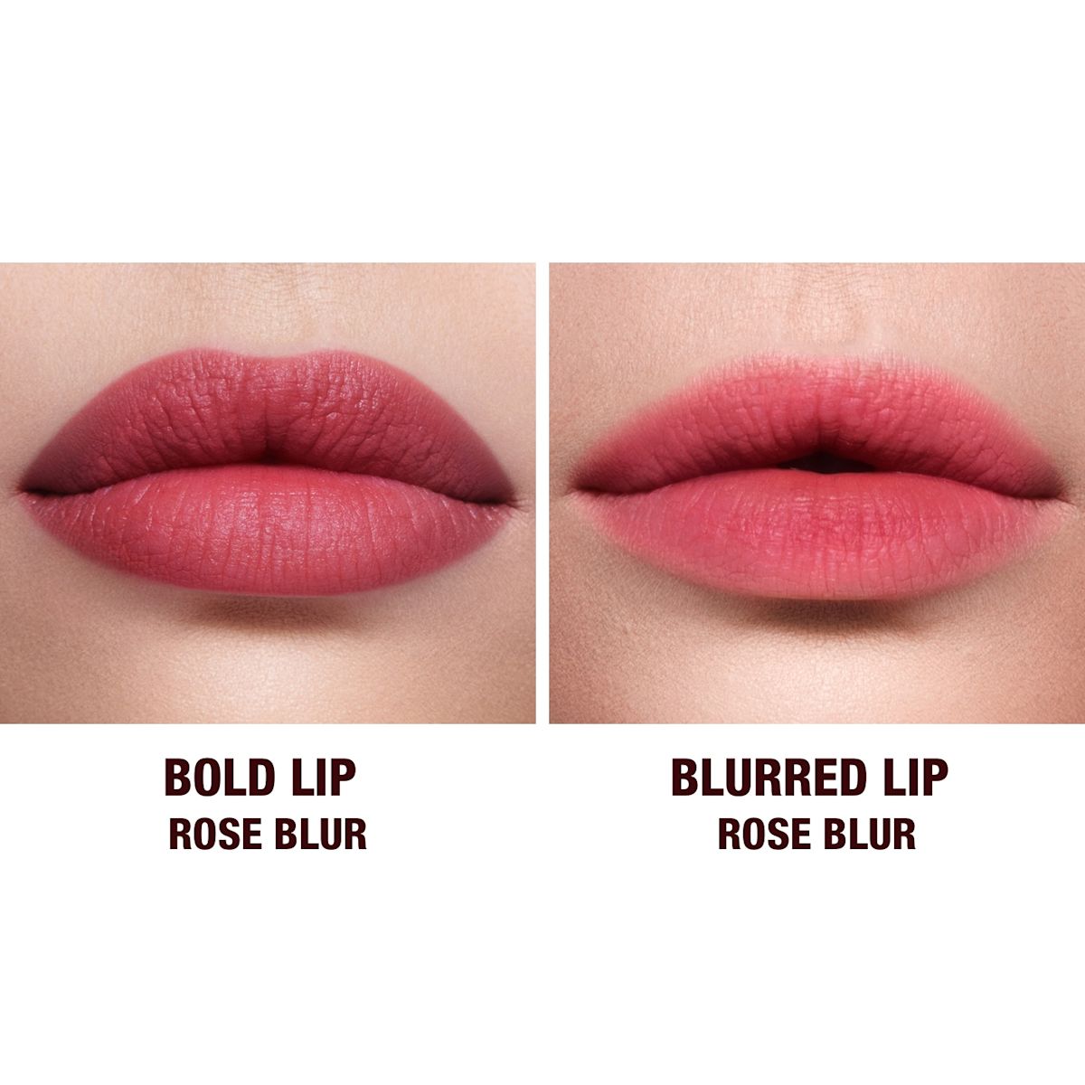 Rose Airbrush Lip Blur before and after applied in the blurred look