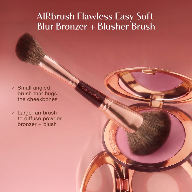 AIRBRUSH FLAWLESS EASY SOFT BLUR BRONZER + BLUSHER BRUSH - Infographic