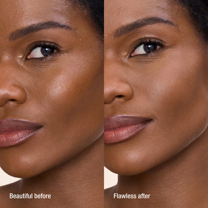 AIRBRUSH FLAWLESS FINISH POWDER - TAN BEFORE AND AFTER