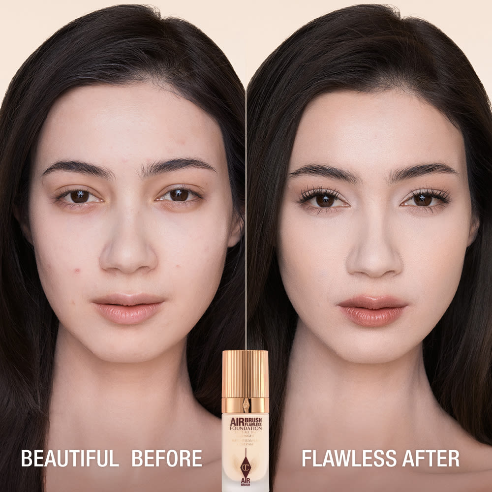 AIRBRUSH FLAWLESS FOUNDATION BEFORE AND AFTER - 1 COOL