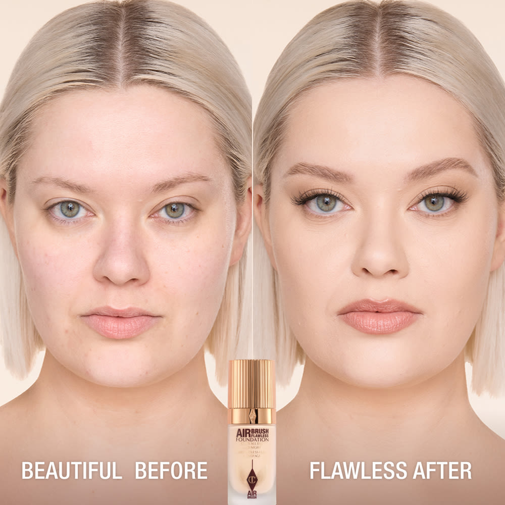 AIRBRUSH FLAWLESS FOUNDATION BEFORE AND AFTER 2 NEUTRAL