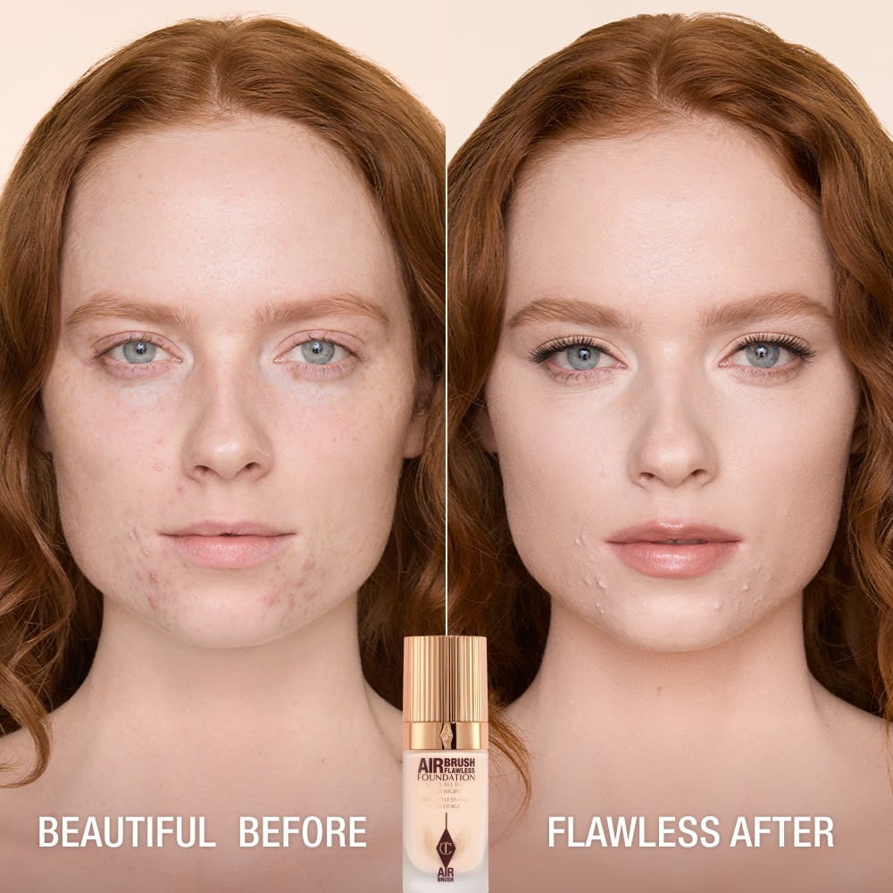 AIRBRUSH FLAWLESS FOUNDATION BEFORE AND AFTER 2 COOL