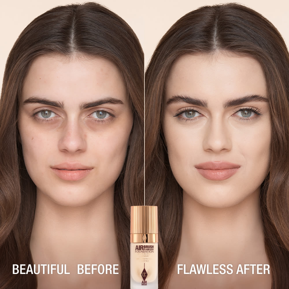 AIRBRUSH FLAWLESS FOUNDATION BEFORE AND AFTER 2 WARM