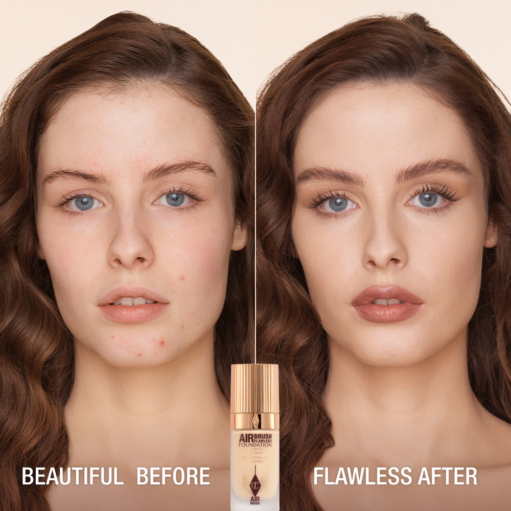 AIRBRUSH FLAWLESS FOUNDATION BEFORE AND AFTER 3 WARM