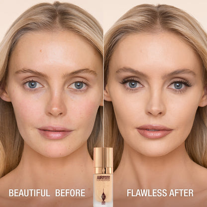 AIRBRUSH FLAWLESS FOUNDATION BEFORE AND AFTER 4 WARM