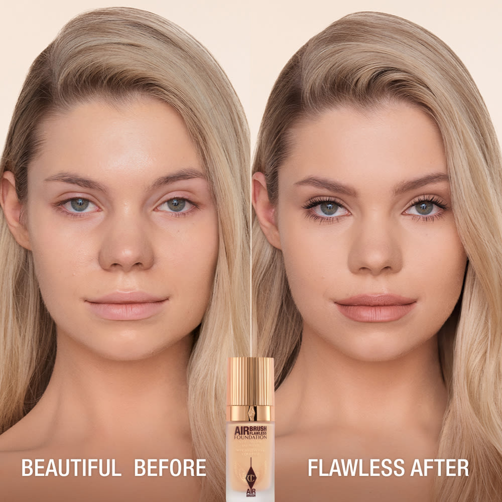 AIRBRUSH FLAWLESS FOUNDATION BEFORE AND AFTER 5 COOL