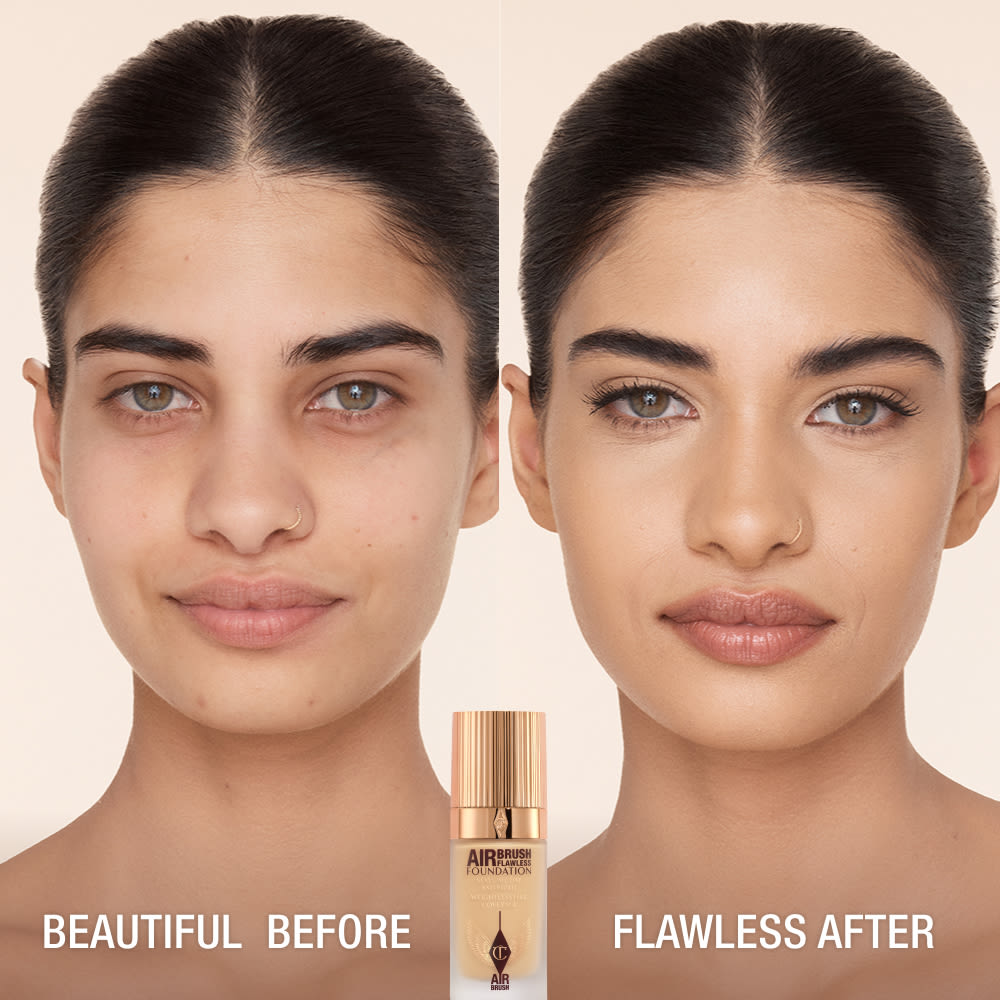 AIRBRUSH FLAWLESS FOUNDATION BEFORE AND AFTER 5 WARM