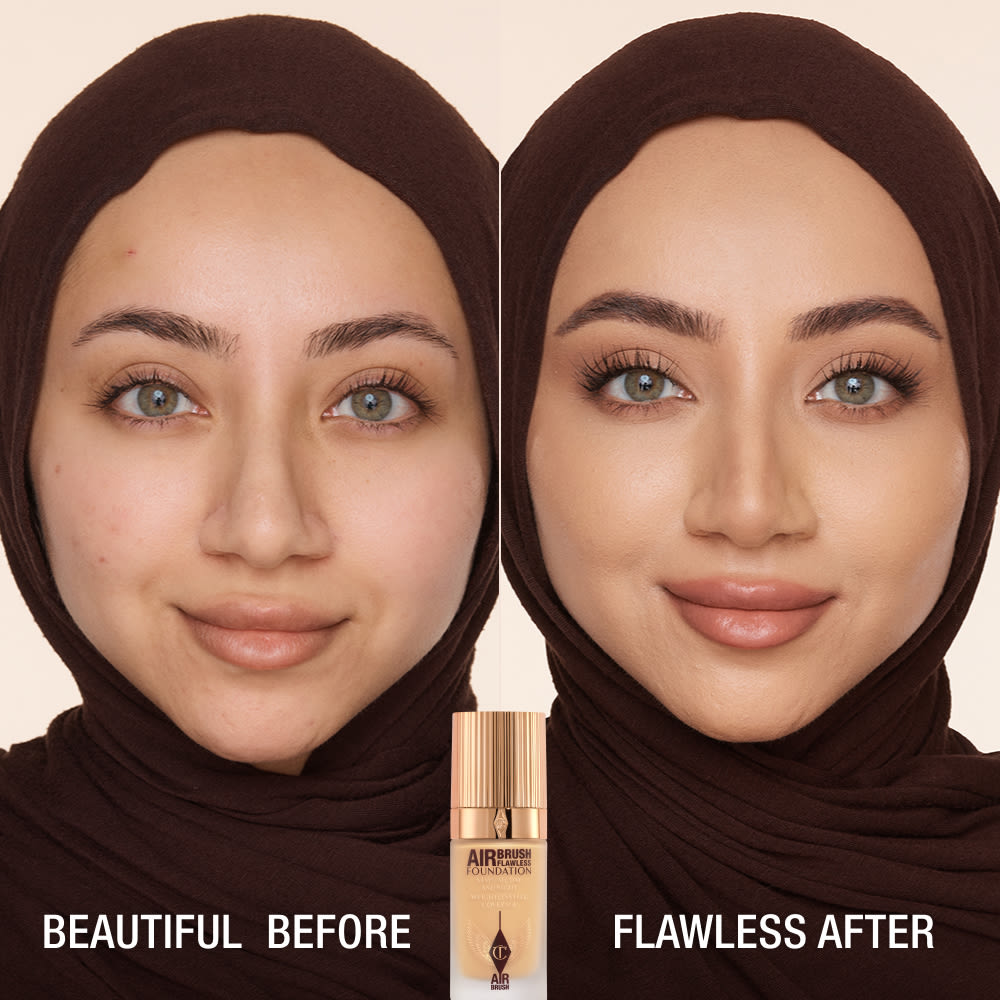 AIRBRUSH FLAWLESS FOUNDATION BEFORE AND AFTER 6 WARM
