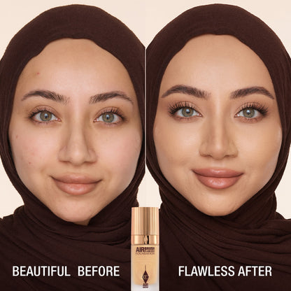 AIRBRUSH FLAWLESS FOUNDATION BEFORE AND AFTER 6 WARM