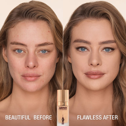 AIRBRUSH FLAWLESS FOUNDATION BEFORE AND AFTER 7 COOL
