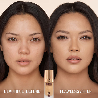 AIRBRUSH FLAWLESS FOUNDATION BEFORE AND AFTER 7 NEUTRAL