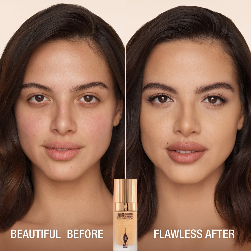 AIRBRUSH FLAWLESS FOUNDATION BEFORE AND AFTER 7 WARM