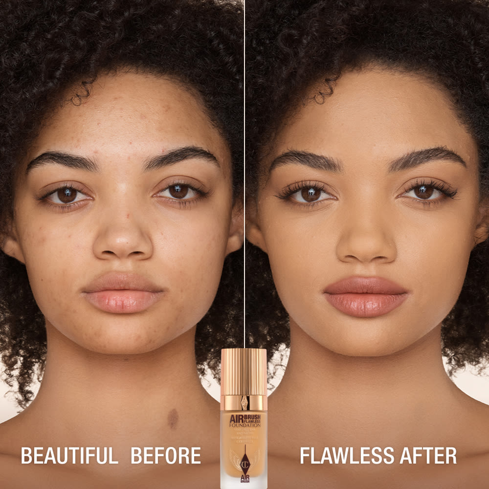 AIRBRUSH FLAWLESS FOUNDATION BEFORE AND AFTER 8 WARM