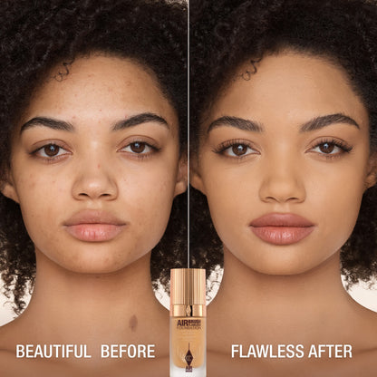 AIRBRUSH FLAWLESS FOUNDATION BEFORE AND AFTER 8 WARM