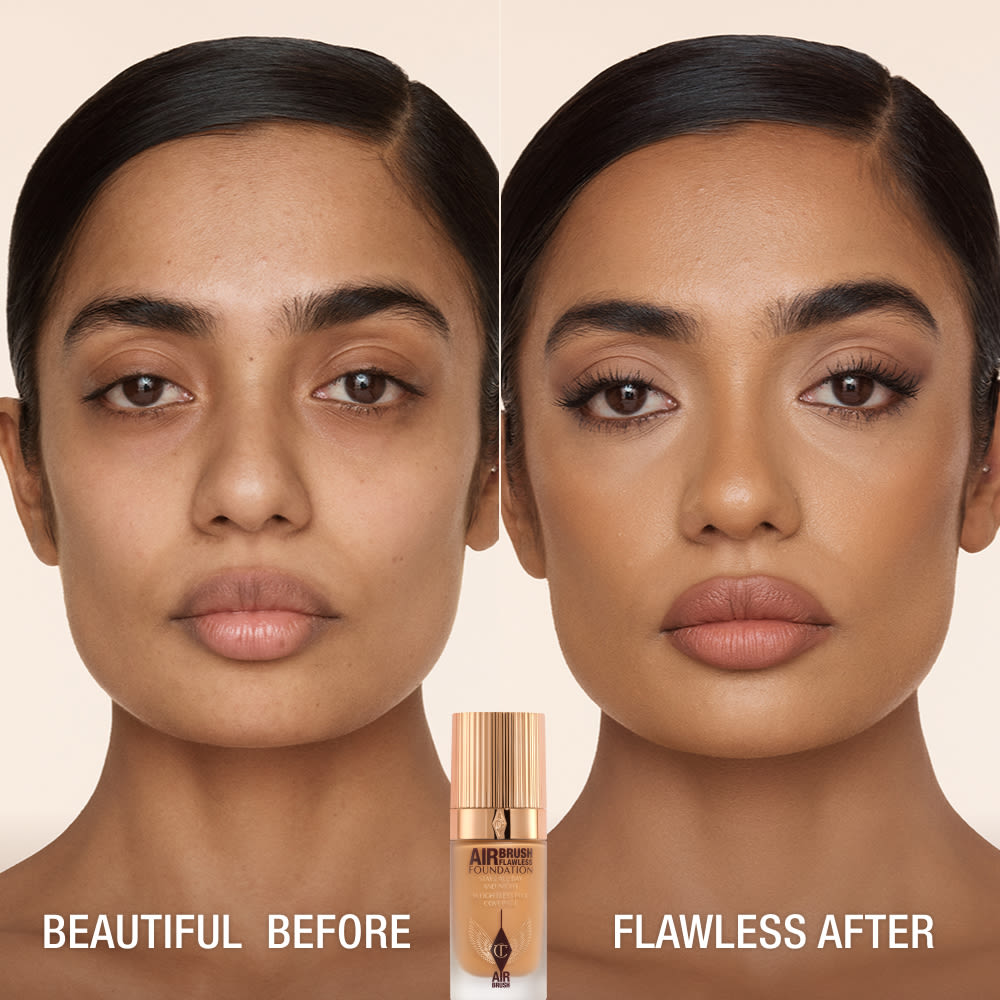 AIRBRUSH FLAWLESS FOUNDATION BEFORE AND AFTER 9 neutral