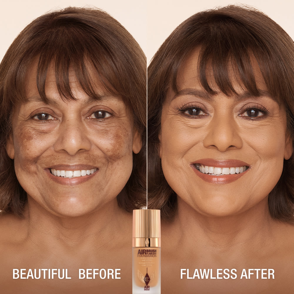 AIRBRUSH FLAWLESS FOUNDATION BEFORE AND AFTER 10 neutral