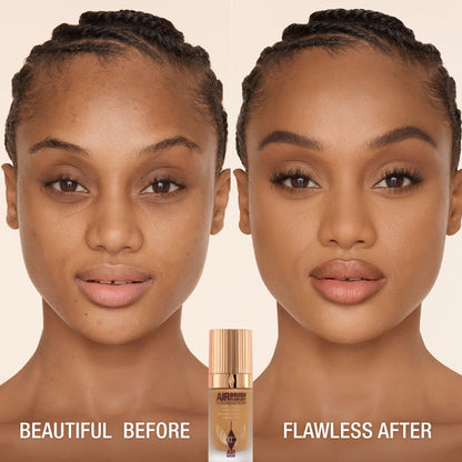 AIRBRUSH FLAWLESS FOUNDATION BEFORE AND AFTER 10 warm