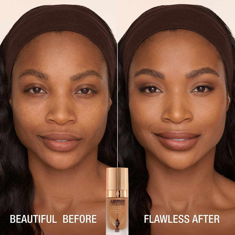 AIRBRUSH FLAWLESS FOUNDATION BEFORE AND AFTER 12 warm