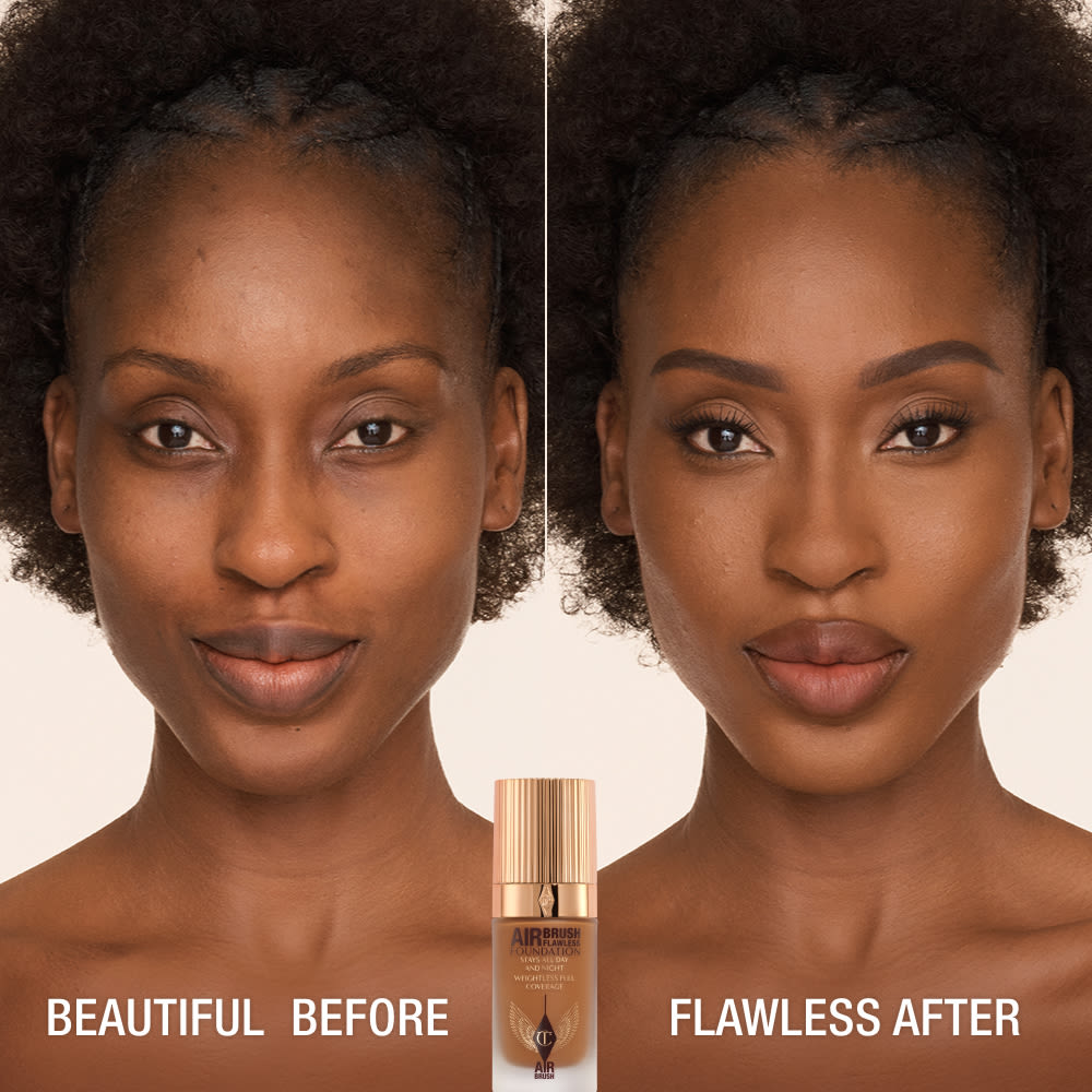 AIRBRUSH FLAWLESS FOUNDATION BEFORE AND AFTER 13 warm
