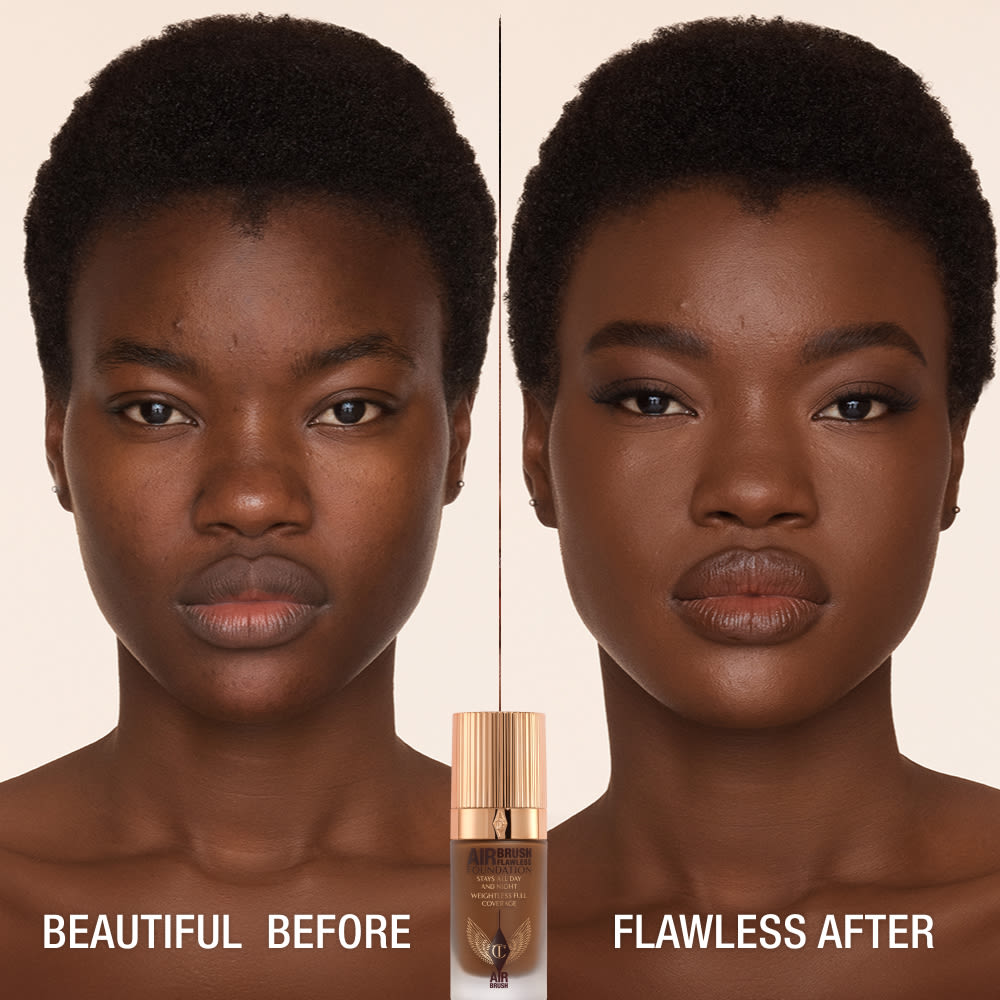 AIRBRUSH FLAWLESS FOUNDATION BEFORE AND AFTER 15 warm