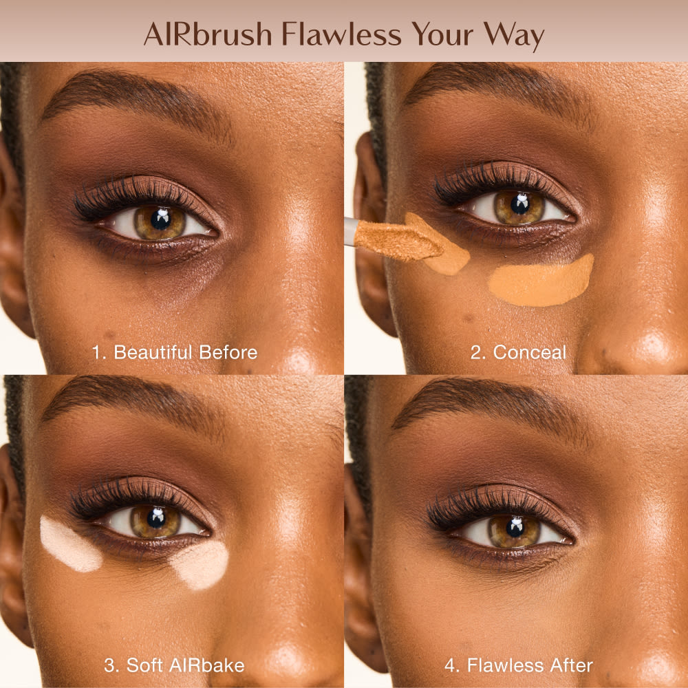 Airbrush Loose Powder Under Eye Routine