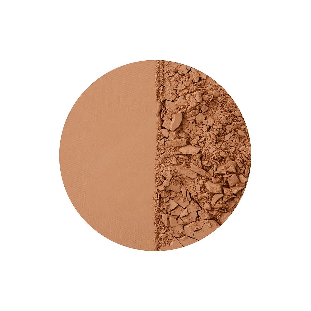Swatch of a medium brown coloured powder bronzer.