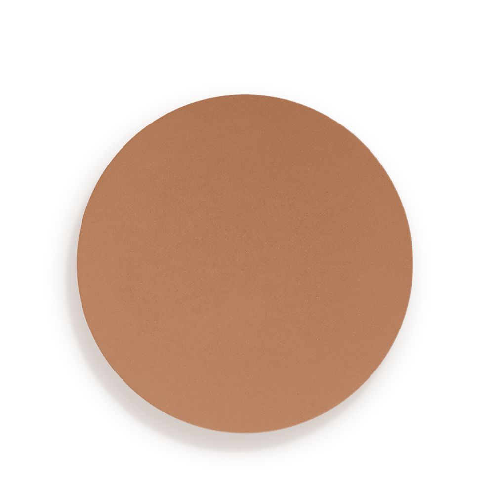 Swatch of a finely-milled bronzer in a medium brown shade, which is perfect for medium tones.
