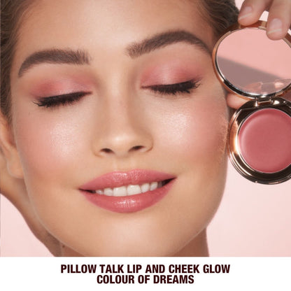 Pillow Talk LIP & CHEEK GLOW model close up